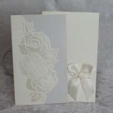 Rose Embossing Invitation Wedding Card Customized Elegant Invitation 